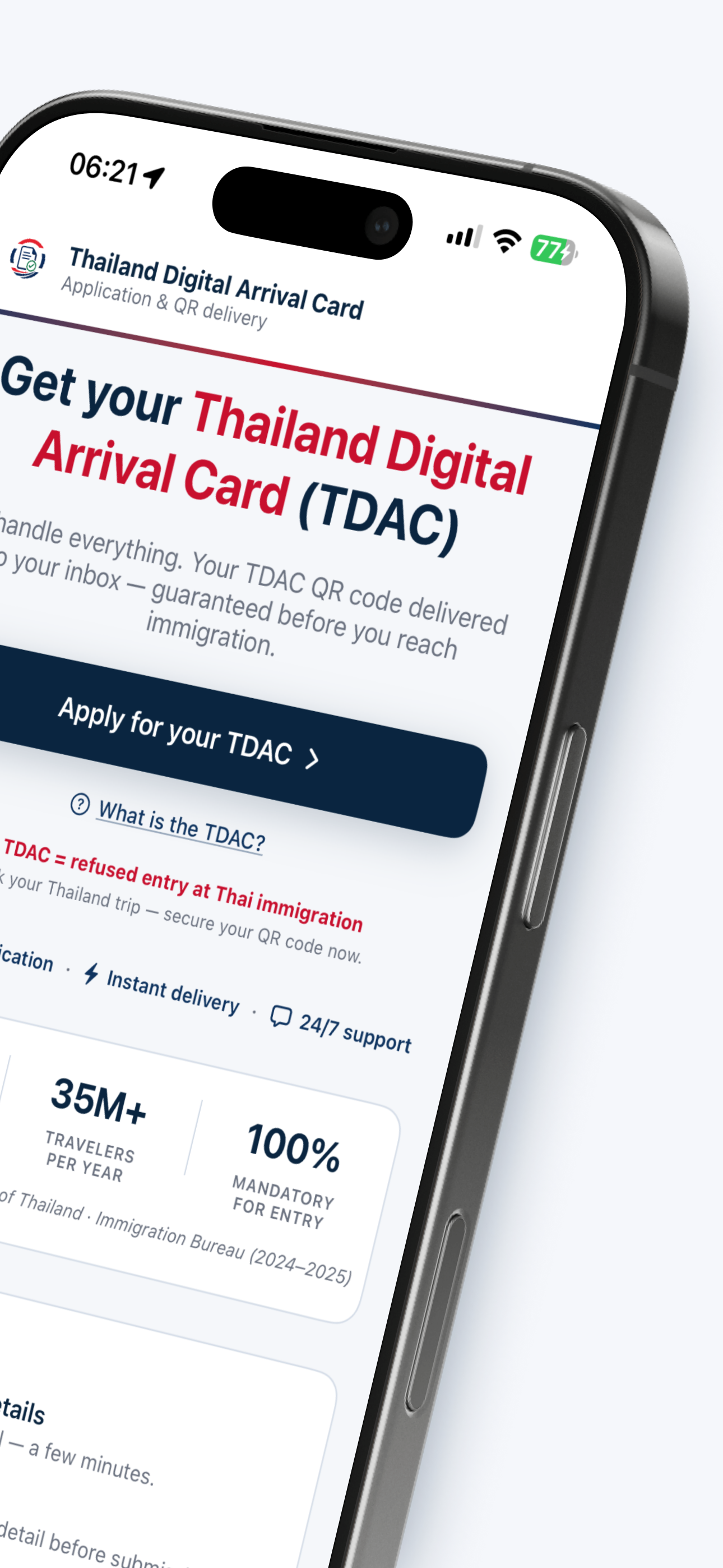 Thailand Digital Arrival Card app